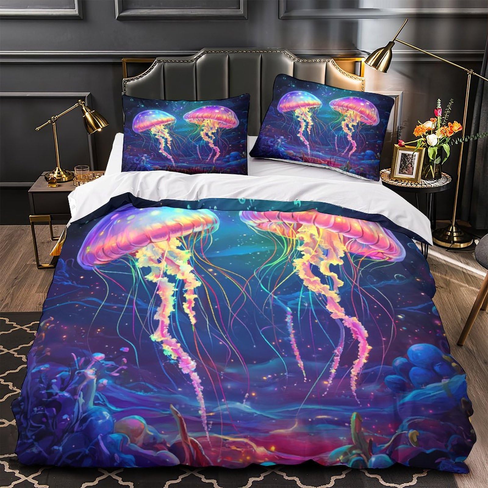 Housse de couette fantastique sous-marine en microfibre pour décorer la chambre adulte