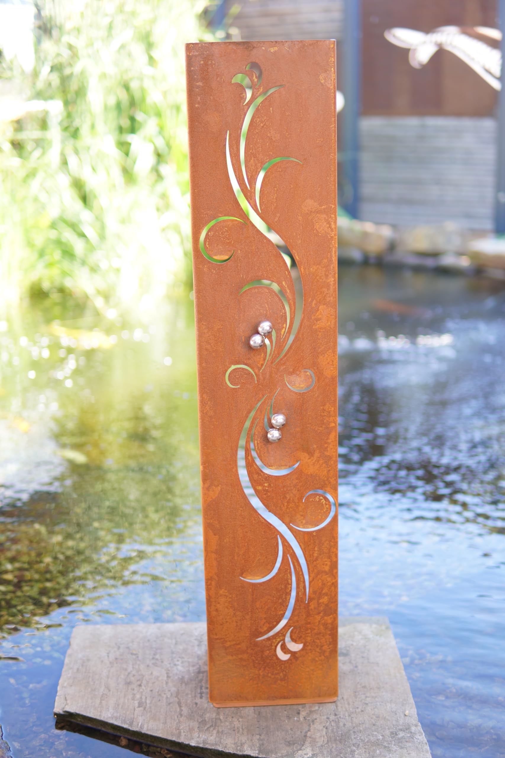 Gartenschild Barocco Roststecker Aufsteller Stele Edelrost Rost Gartendeko