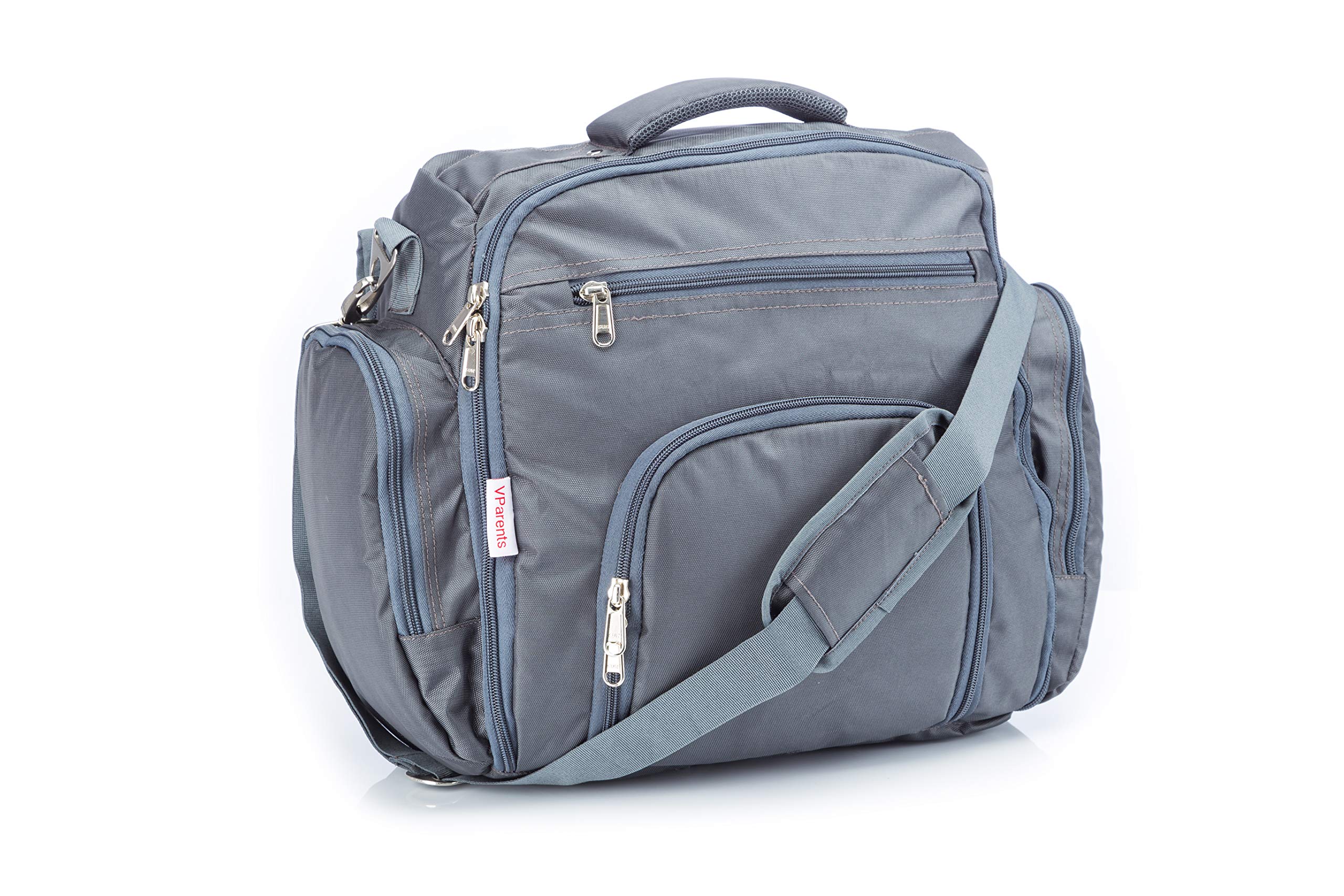 VParents Multipurpose Diaper Bag|Mother's Maternity Bag | Travel Purpose Pouch Bag for Mothers| Multifuntion large storage Tote bag with 11 pockets | Clubster (Grey) 110200-image-39