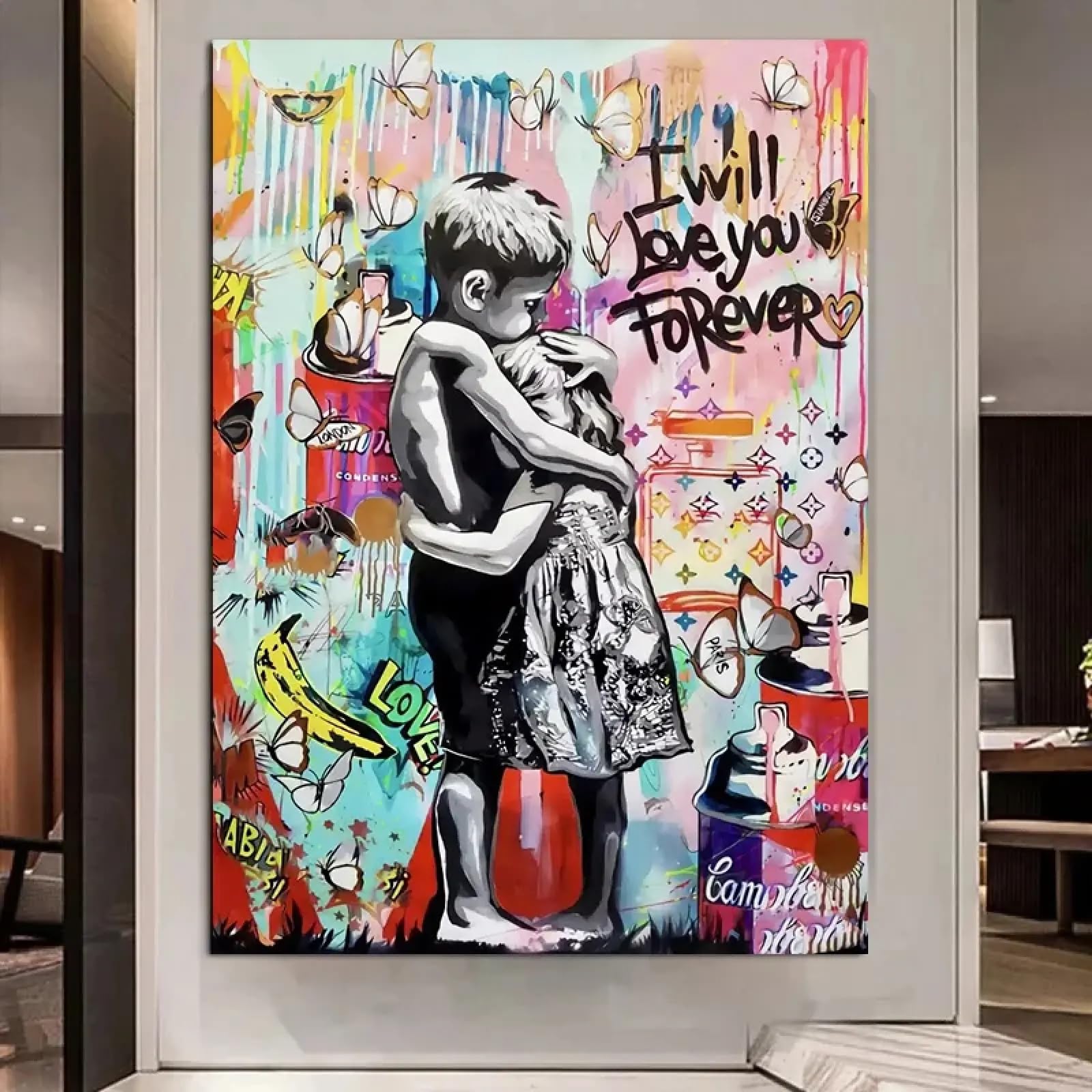 Affiche graffiti petit garçon pour masquer un mur vide et dynamiser votre chambre - 6