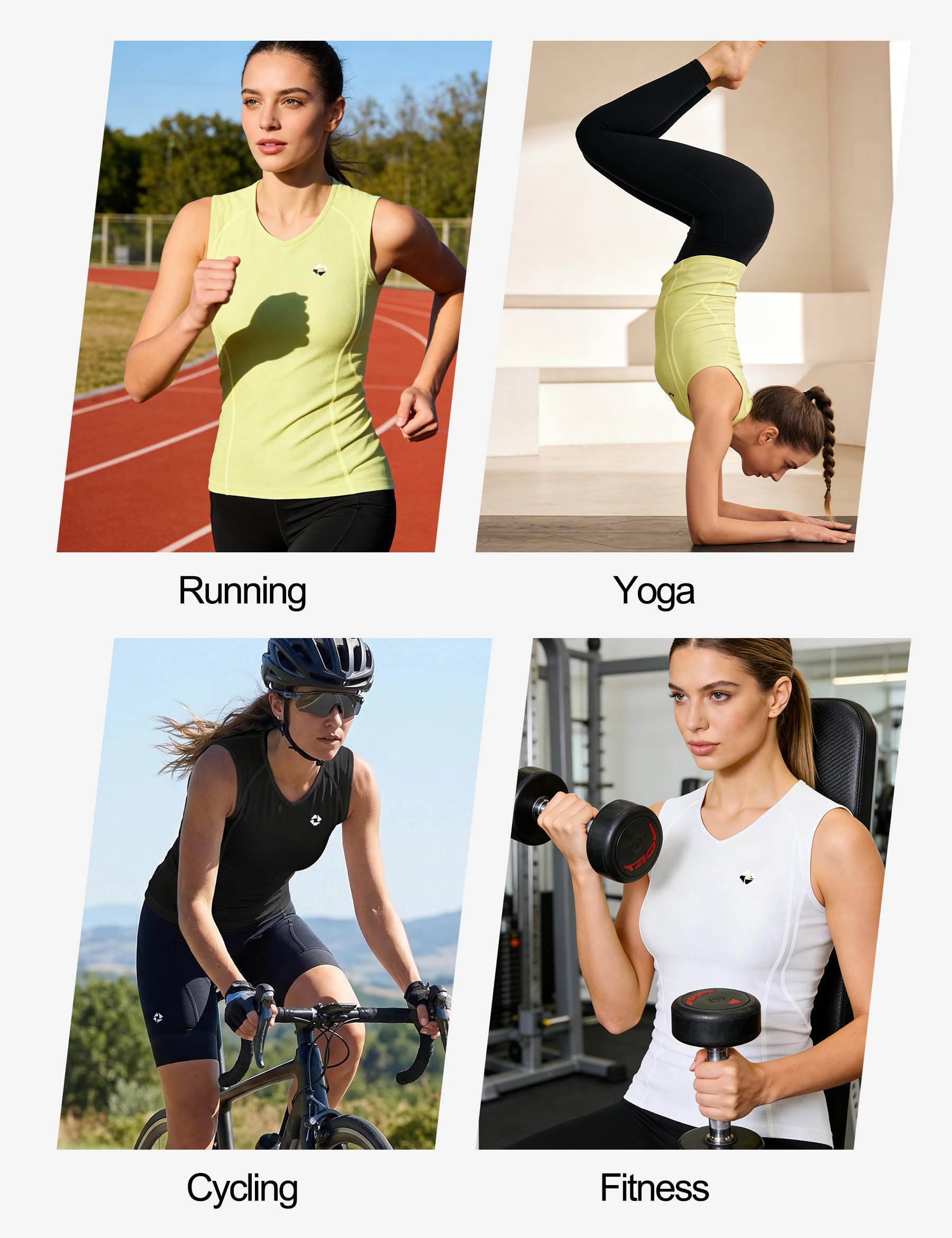 KUTOOK Maillot de Ciclismo Sin Mangas para Mujer Secado Rápido Transpirable Sin Mangas Camiseta Funcional con Marcas Reflectantes Maillot Ciclismo Verano V612