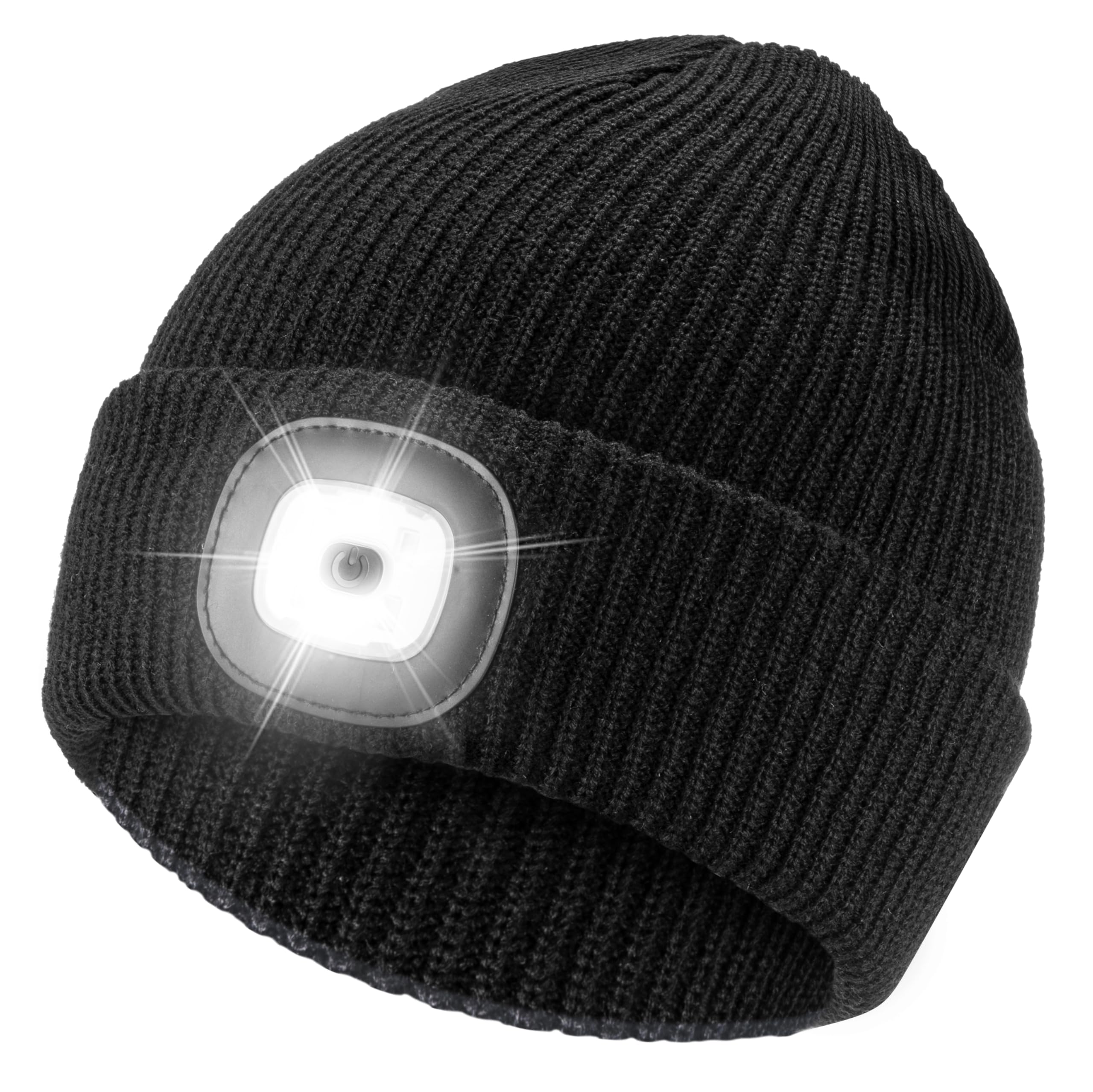Etsfmoa Unisex Hat with Light,Winter Knitted Lighted Beanie for Men and Women,Rechargeable LED Cap