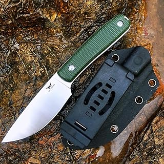 Watchman W205 EDC Fixed Blade Knife 14C28N Blade Steel Micarta Handle with Kydex Sheaths for Outdoor Activities Camping - Watchman