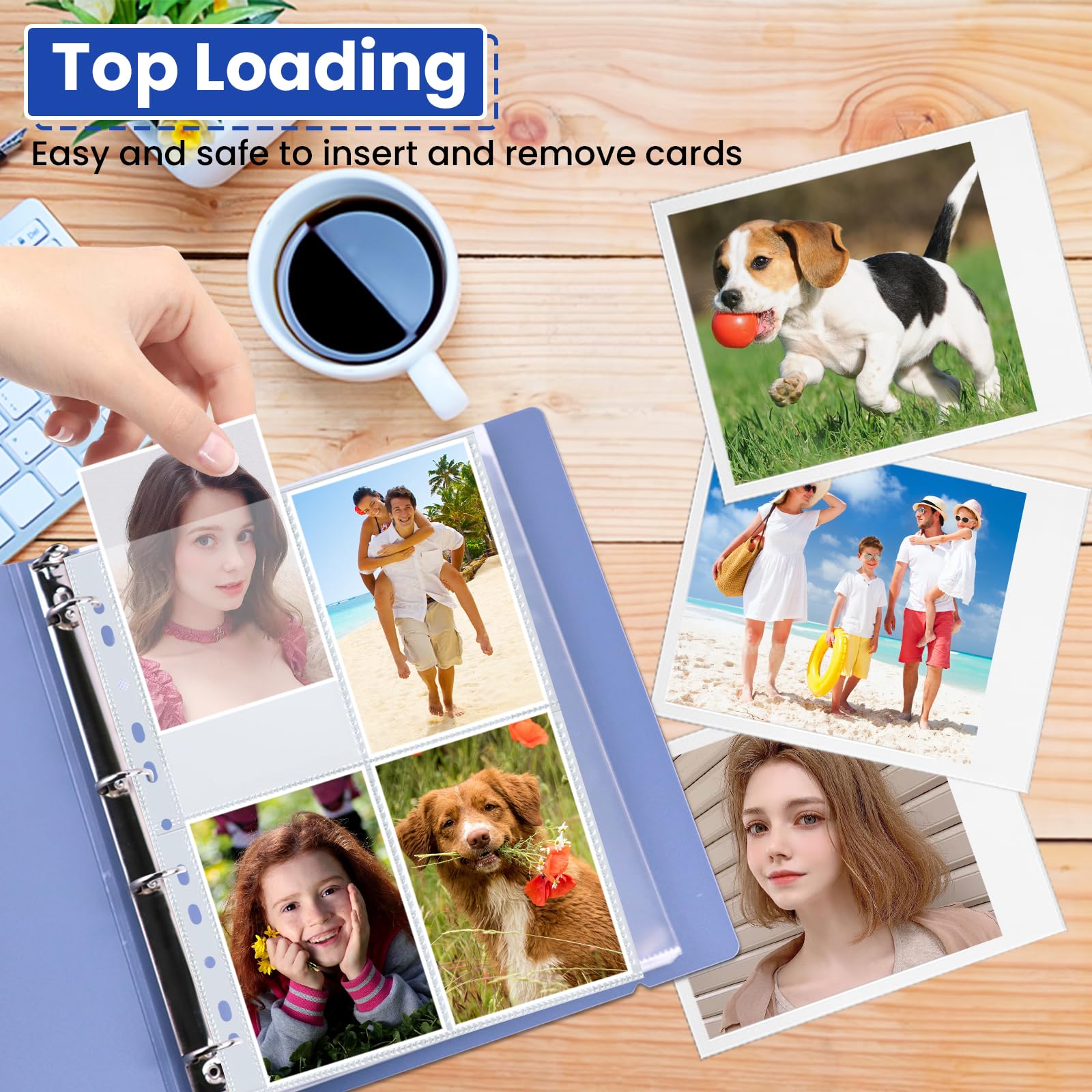 Postkartenhüllen 10 Stück A4 - Transparente Fotohüllen 40 Taschen, Doppelseitig