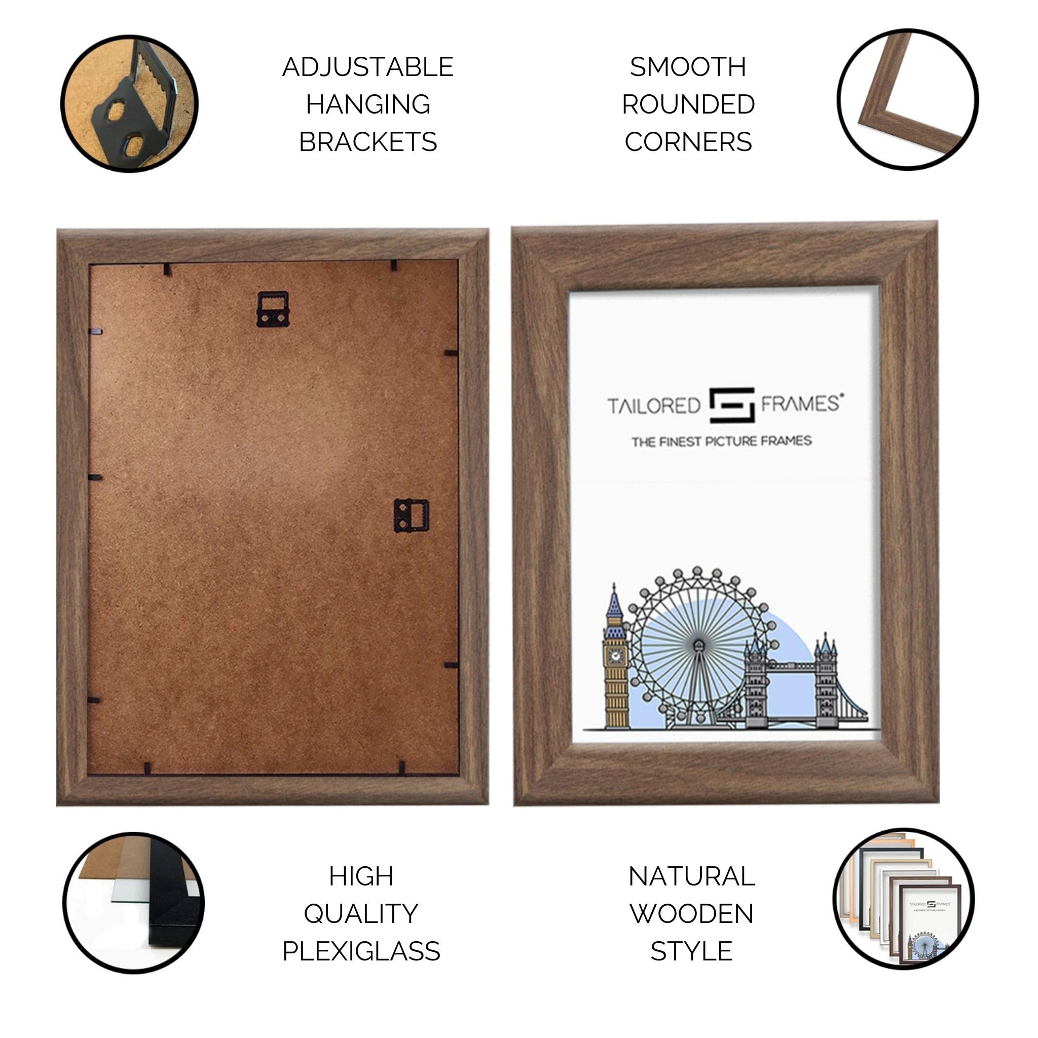 HLiWEGNS Light Walnut 20x30 Frame - Single Frame - Rustic Woodgrain 20 X 30 Poster Frame For Pictures 16x24 With Mat Or 20x30 Picture Frame Without Mat For Wall Gallery - View #9