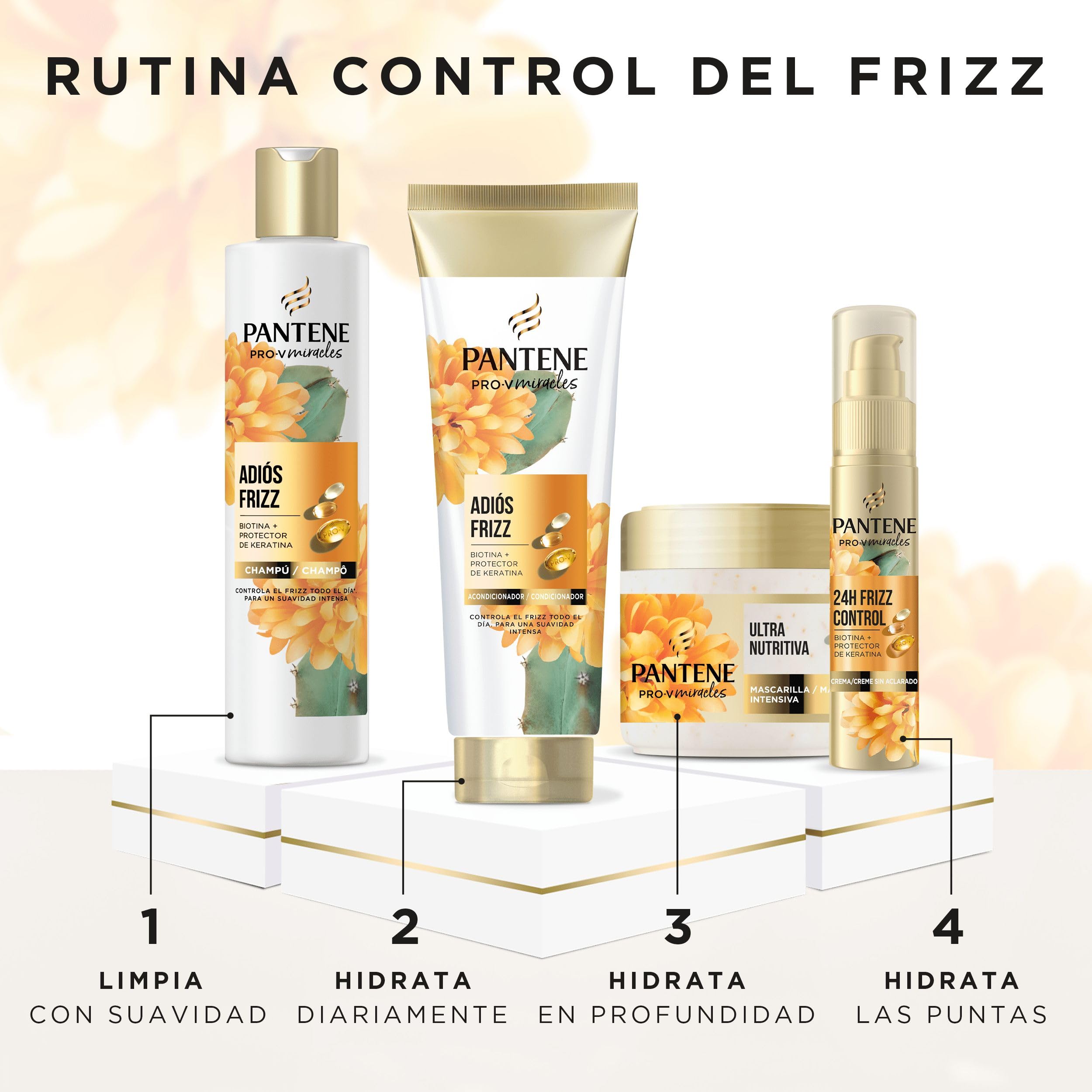 Pantene Frizz Control Sérum con Biotina y Keratina 70ml Tratamiento Acondicionador Sin Aclarado para Pelo Seco y Dañado. Resultados Instantáneos para una Suavidad Duradera. Fijación Flexible