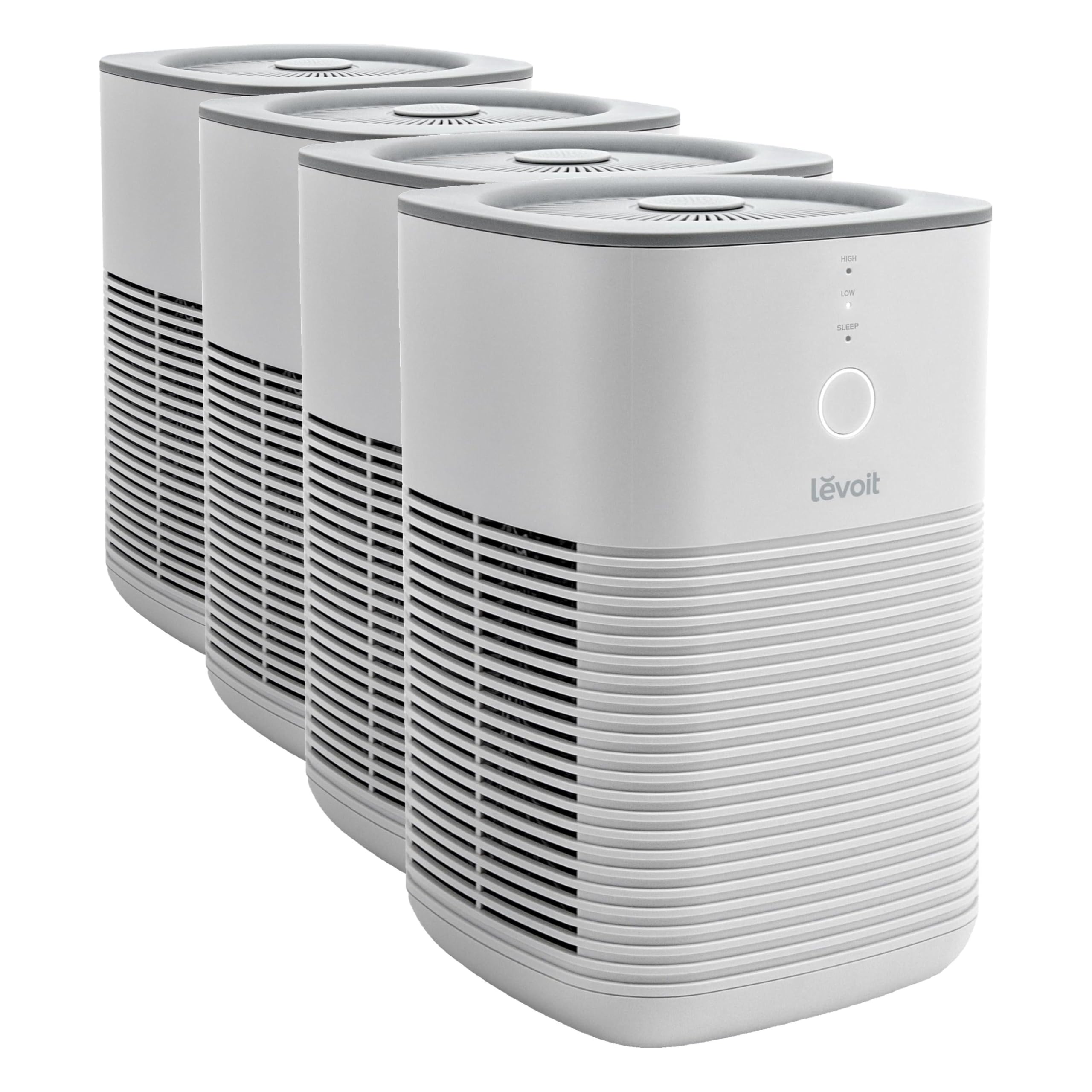 LEVOIT Air Purifier for Home Bedroom,AHAM Verifide,Freshens Small Room with Aroma Pad,For Smoke,Pollen,Pet Dander,Odor,Dust,Office,Desktop,White,(Pack of 4)