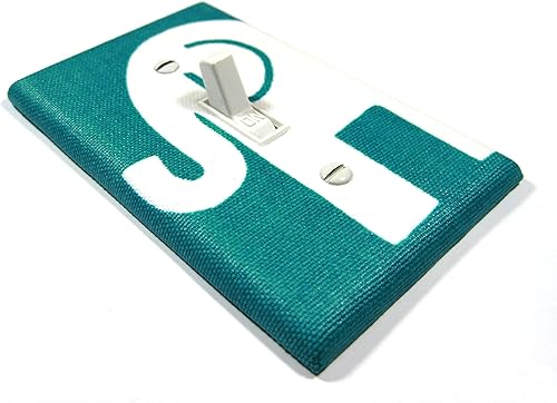 Jungle Nursery Decor Elephant Light Switch Cover Plate Safari Wall Art Baby Gift (Single Toggle - White on Teal)