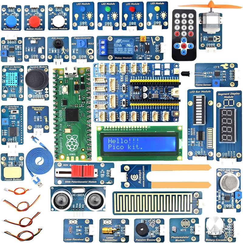 Ultimate Sensor Kit for Raspberry Pi Pico(Included) with 35 Sensor Modules and Pico GPIO Expansion Board, 40 Lessons, for MicroPython Projects