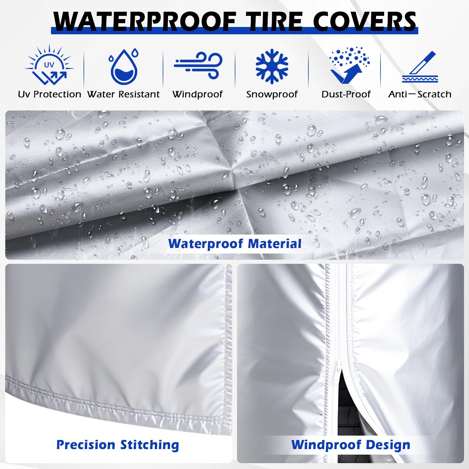 FreeTec Sac de protection pour pneus de voiture avec 4 tapis en feutre, housse de protection de pneu de 17 à 22 pouces, housse de protection pour 4 pneus, protection solaire Oxford 210D, housse