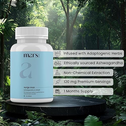 Miniatura 2 de mars by GHC Natural Surge Max Caps  Alimentado con Shilajit, Safed Musli y Gokshura  60 cápsulas (paquete de 2)