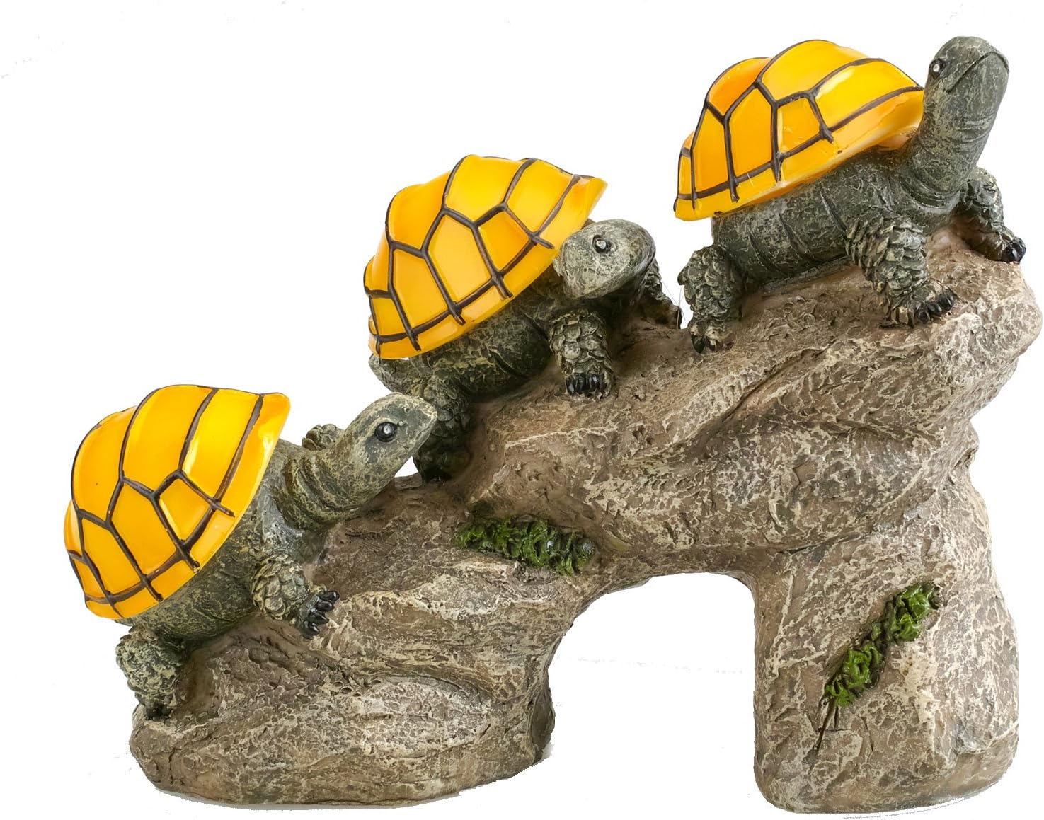 Solar Powered Garden Turtles on Log Light Decor