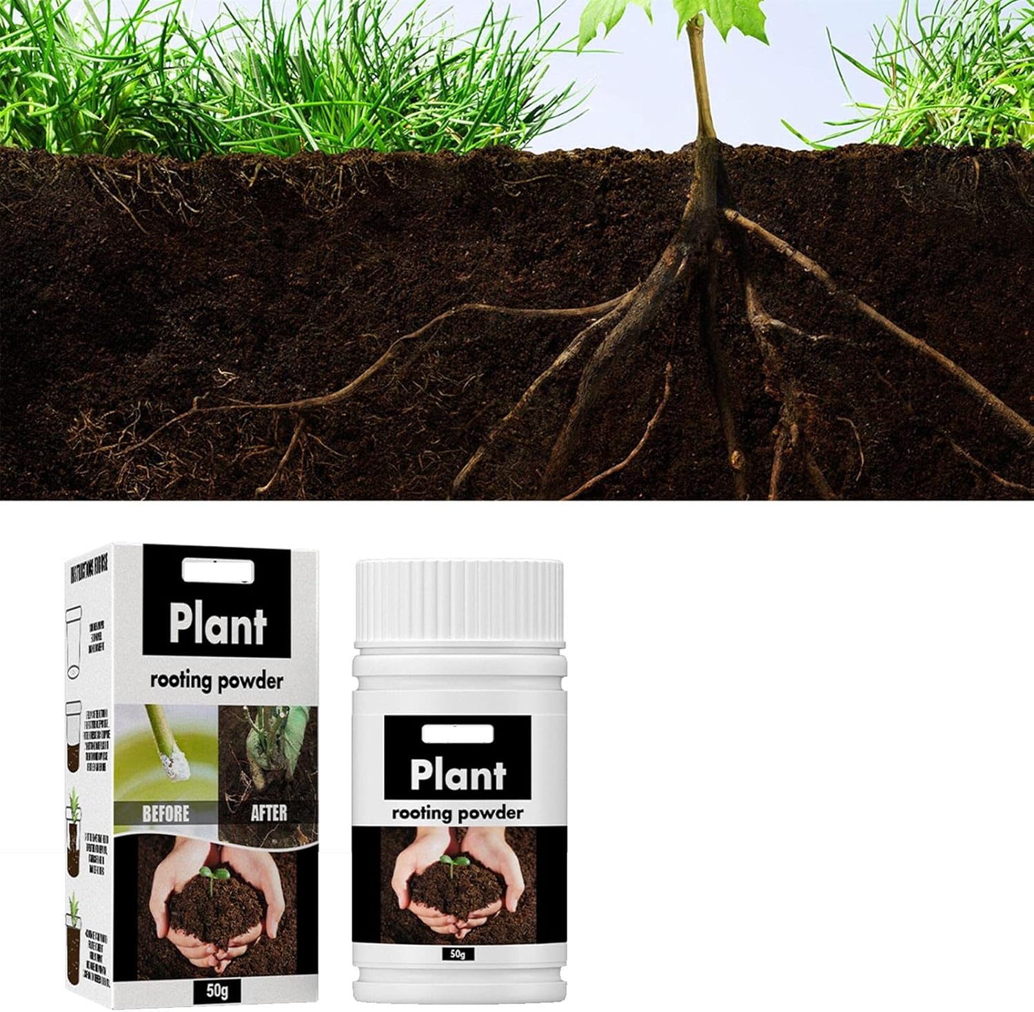 UIHECTA Polvo De Hormona De Enraizamiento para Plantas Moderadamente Difíciles De Enraizar Compuesto En Polvo De Enraizamiento Más Rápido para Raíces Fuertes Y Saludables