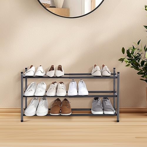 Miniatura 2 de STORAGE MANIAC Zapatero expandible, zapatero apilable para armario, organizador de zapatos pequeño para entrada, zapatero ajustable para garaje,