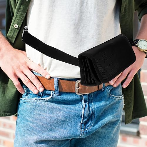 Miniatura 6 de Riñoneras para mujer, riñonera, cangurera, cajero, pequeño cambio, bolso de cajero Miss negro (9.1x2.4x3.1 in), Negro -, Pequeña