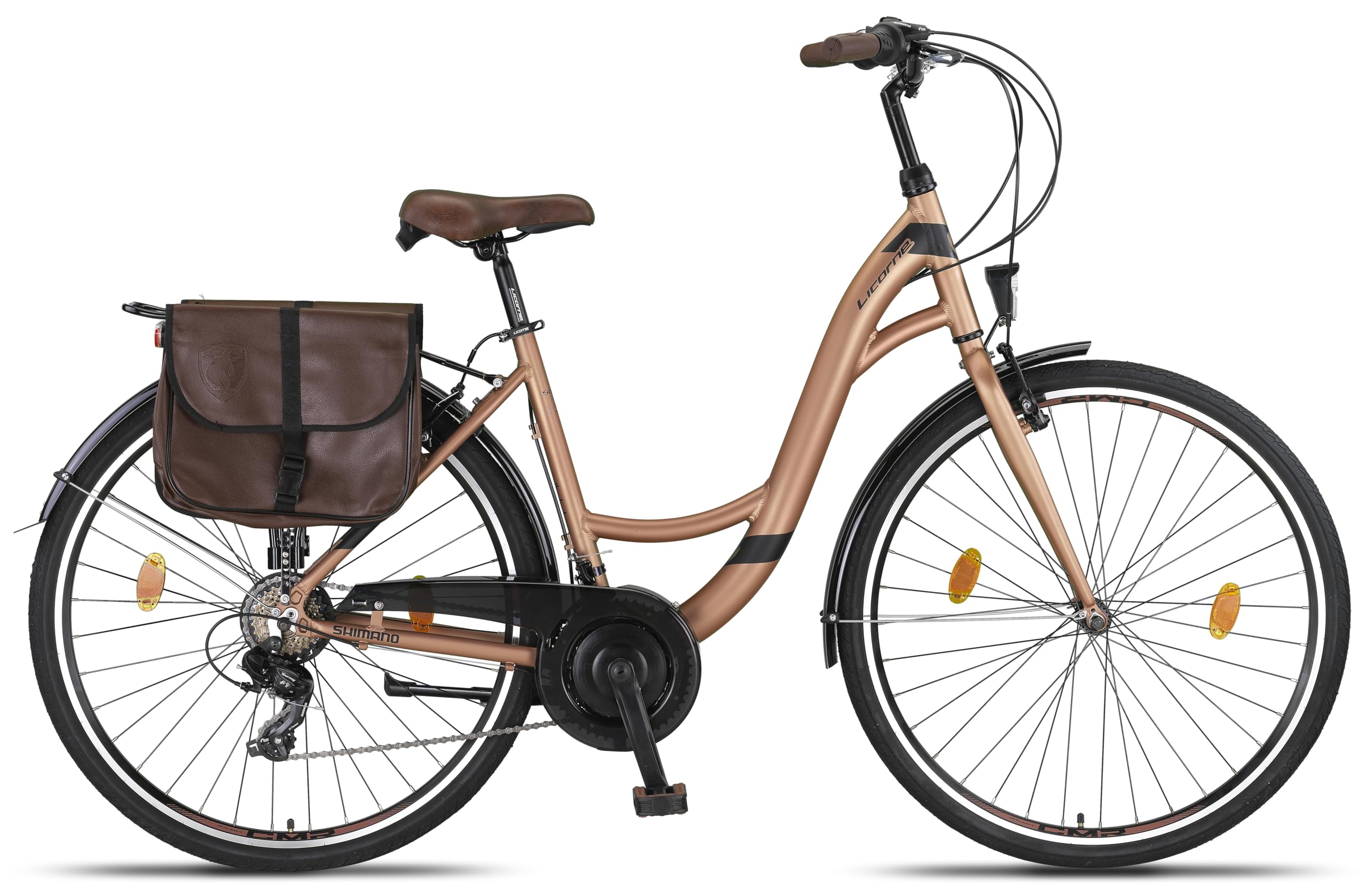 Licorne Bike Stella Plus Premium City Bike in 26 und 28 Zoll Aluminium Fahrrad für Mädchen, Jungen, Herren und Damen - 21 Gang-Schaltung - Hollandfahrrad StVZO