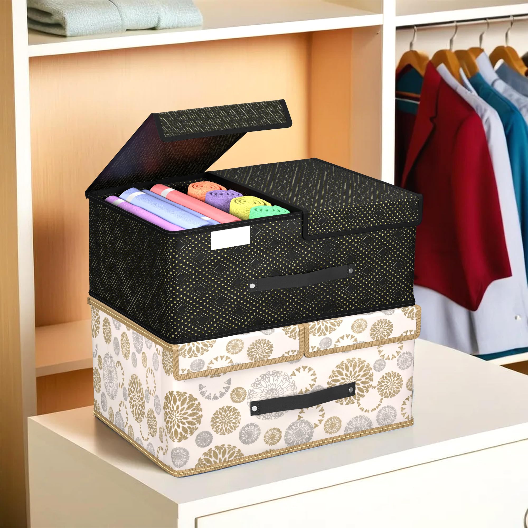 See full amazon price history chart for Kuber Industries (Pack of 2) Cloth Organizer for Wardrobe (Small) Foldable Storage Box with Double Lid | Drawer Organiser | White & Black Kuber Industries (Pack of 2) Cloth Organizer for Wardrobe (Small) Foldable Storage Box with Double Lid | Drawer Organiser | White & Black (B0D8XZXN1L) Amazon Price History, Amazon Price Tracker