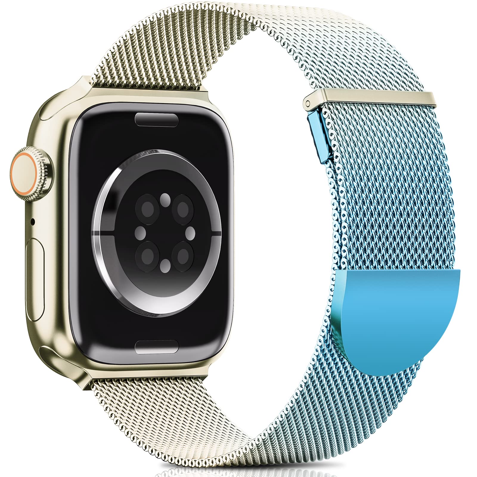 Higgs Cinturini Compatibile con Cinturino Apple Watch 40mm 41mm 38mm per Donna e Uomo, Cinturino Magnetiche Regolabili Doppie per iWatch Series SE(Second) 9 8 7 6 5 4 3 2 1, Liscio Maglia Milanese