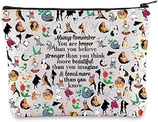 WZMPA Princess Pocahontas Cosmetic Bag Indian Princess Fans Gift You Are Braver Stronger Beautiful Than You Know Makeup Zipper Pouch Bag, Pocahontas, Cosmetic Bag