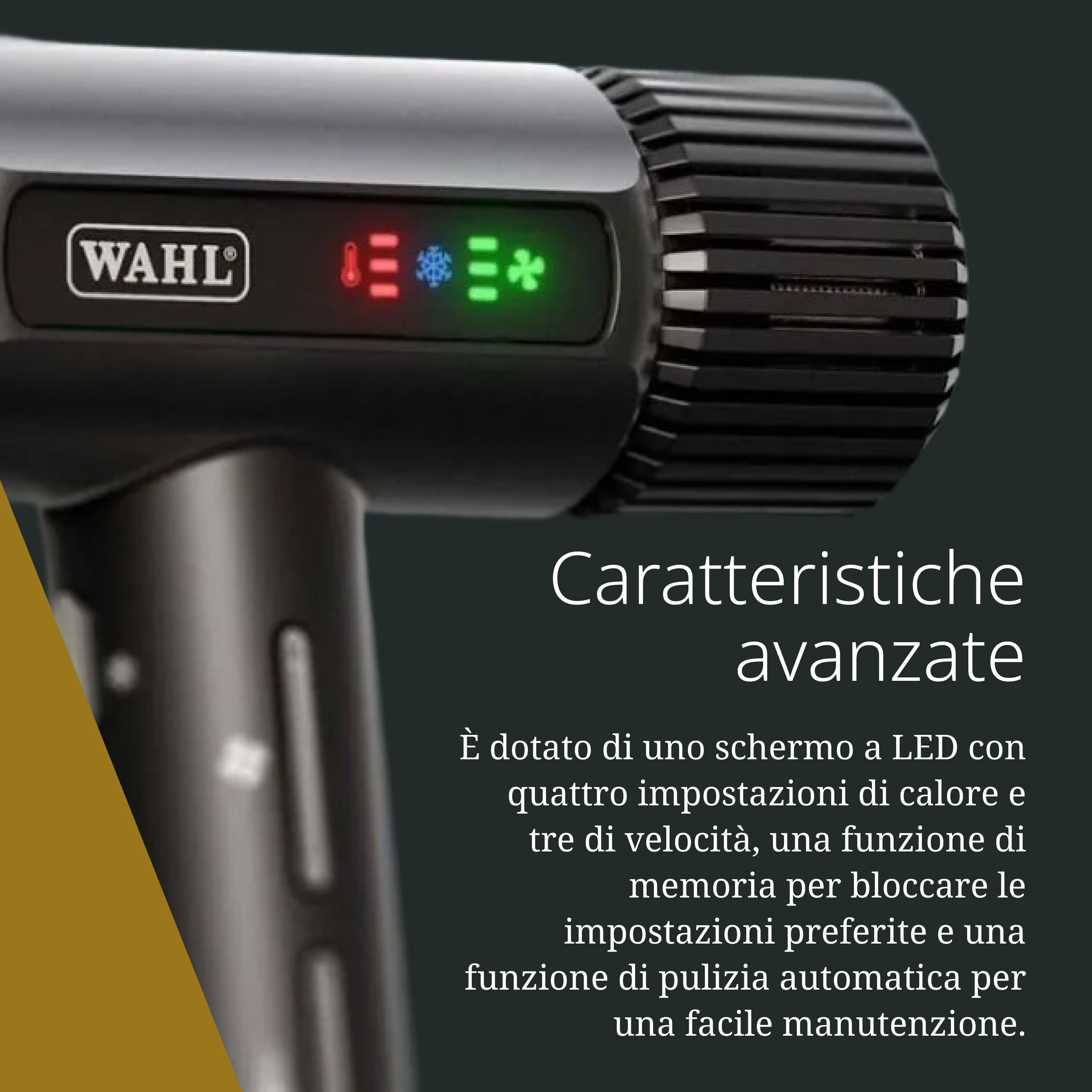 Wahl Vanquish, Asciugacapelli con Accessori Magnetici e Diffusore | Asciugacapelli Professionale 1600 W, 101.000 Giri/min, Ionico Anti-crespo, Bassa Rumorosità, 40% più Leggero, Magnetico