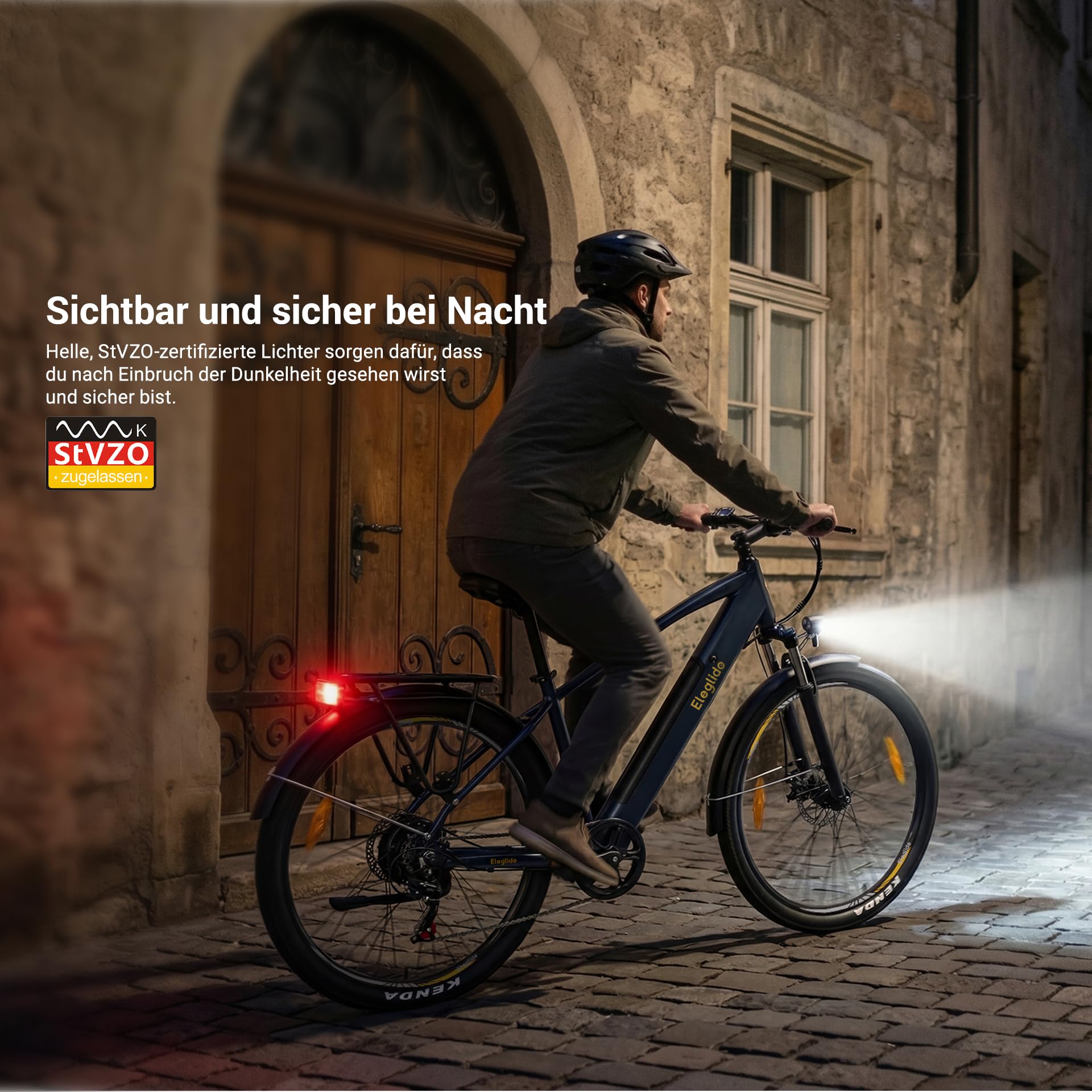 Eleglide E-Bike, T1 Elektrofahrrad 27.5'' Trekking E-Cityrad mit 13Ah Akku, 100KM Lang Range, 250W Motor, 7 Gäng E-Mountainbike für Damen und Herren, Doppelscheibenbremsen