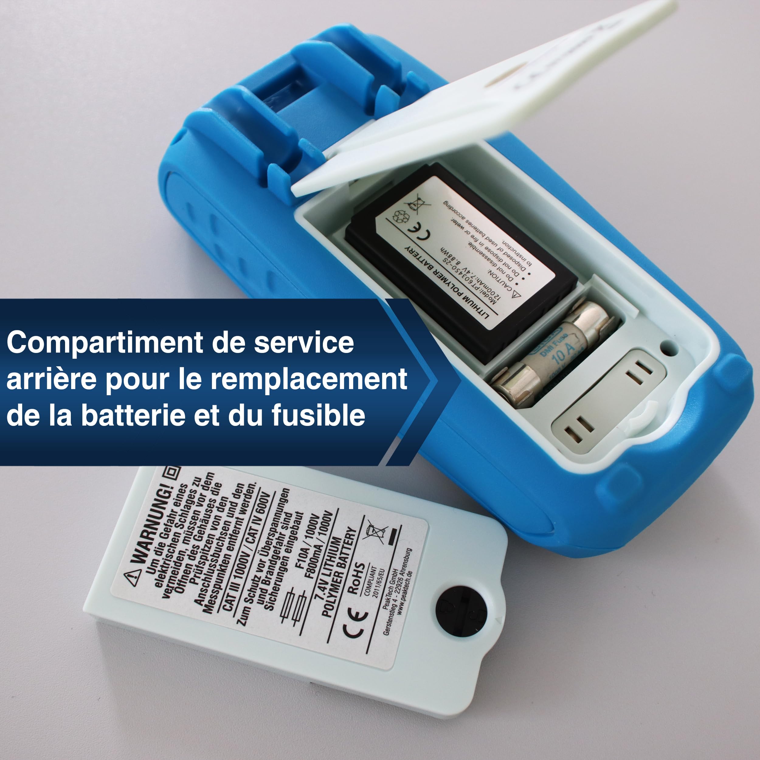 PeakTech 3440 - Multimètre Numérique True RMS avec 4.0 Bluetooth et Affichage Graphique, 50000 counts, Multimètre Manuel Professionnel, TÜV/GS, Autorange, Voltmètre - CAT III 1000V