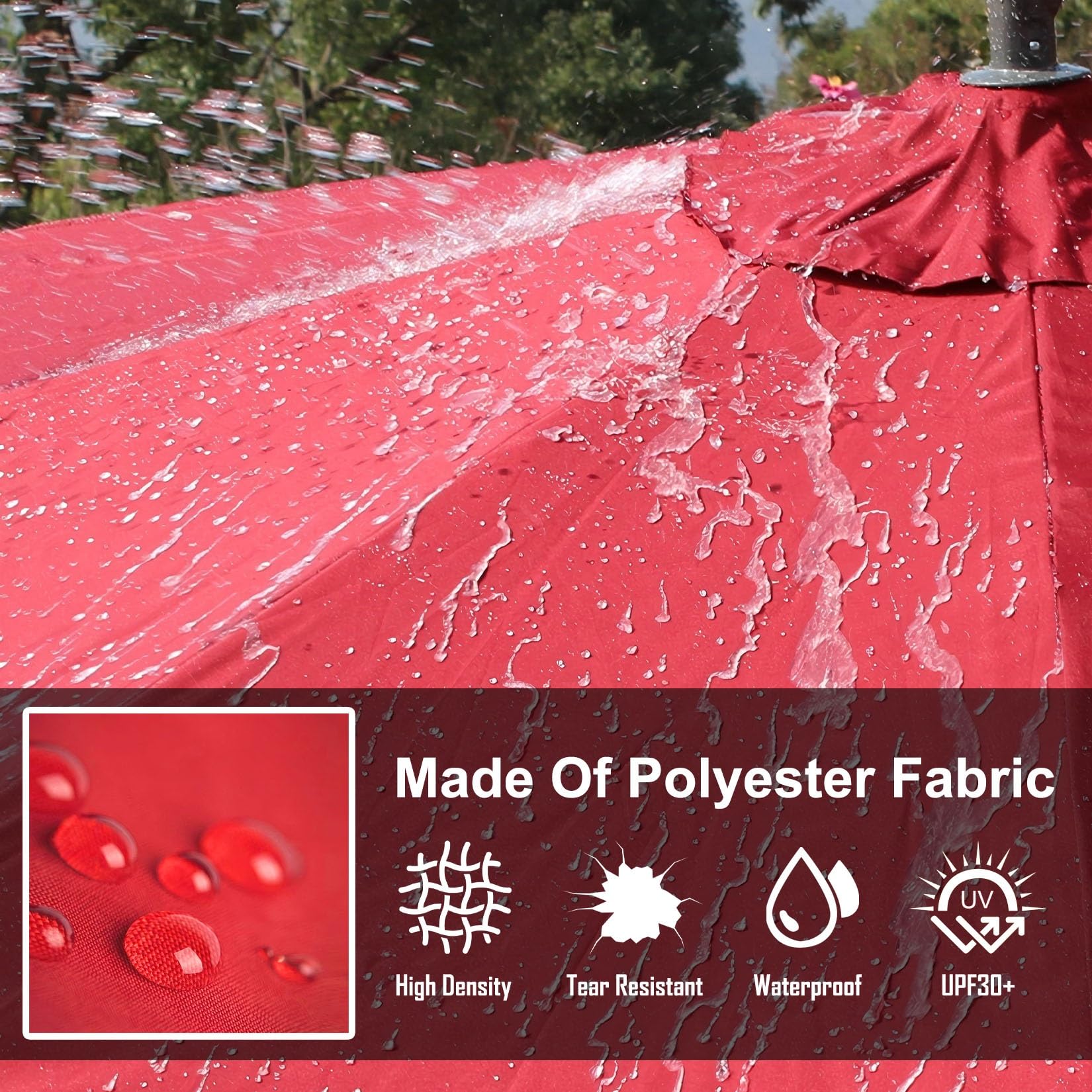 Copertura di ricambio per ombrellone, in tessuto impermeabile UV 30+, per 6/8 stecche, per giardino, patio, mercato, cortile, spiaggia, protezione esterna