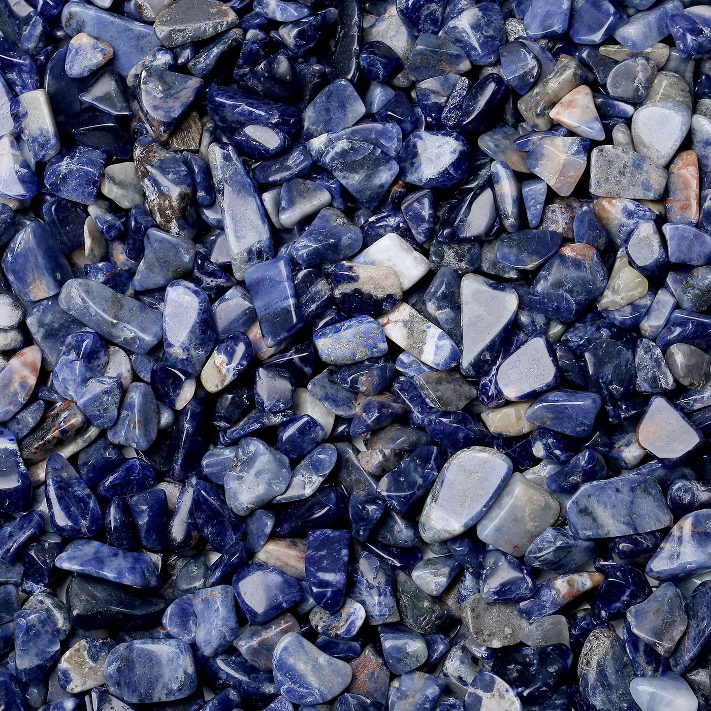 LAIDANLA Sodalite Crushed Stone Crystal Chips Bulk Natural Gemstones Healing Reiki Crystals Mini Quartz Vase Filler Aquarium Gravel 100g
