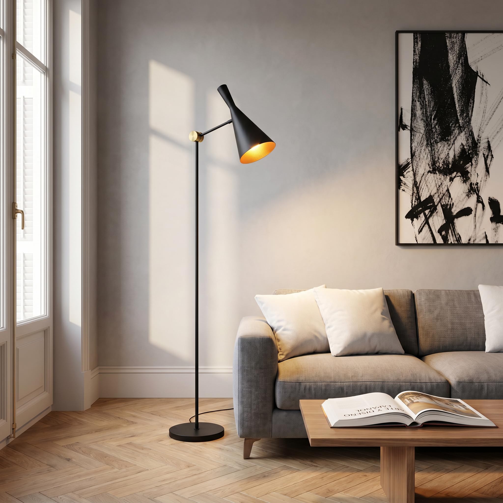 BARCELONA LED Lampada da Terra OLIVIA Nera Design Moderno E27 Orientabile