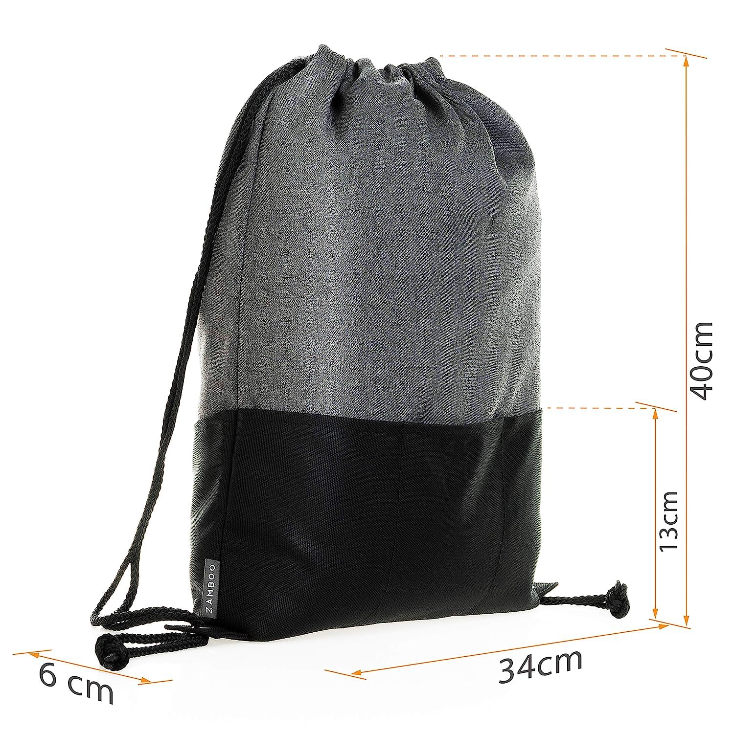 Zamboo Borsa Passeggino Universale - Borsa Organizer Passeggino con Ganci per Maniglione - Borsa Carrozzina Neonato - Grigio Nero