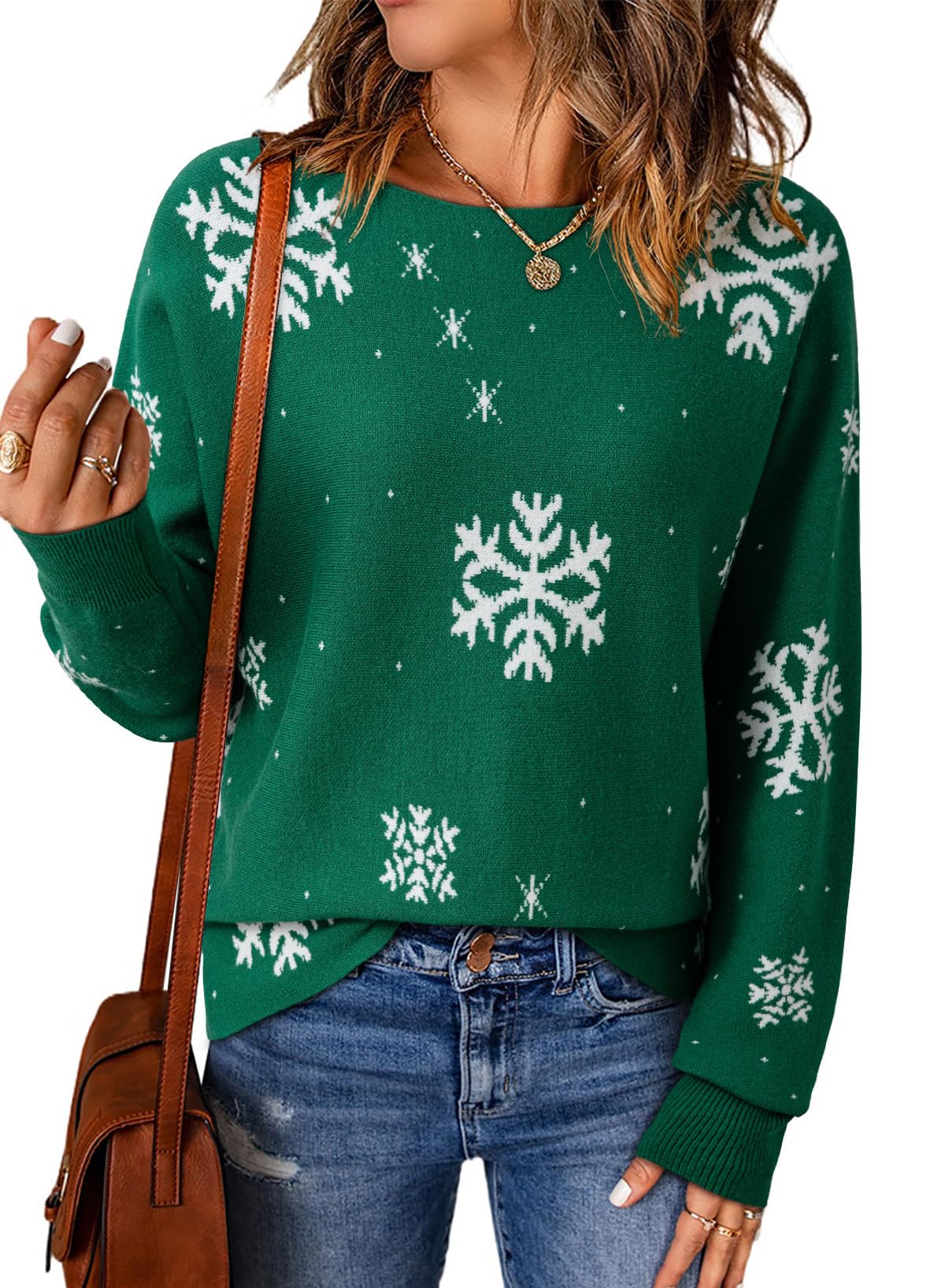 EVALESS Womens Crewneck Sweaters Batwing Sleeve Pullover Tops | Soft Lightweight Knit Sweater, Batwing Sleeve Loose Fit Clothes, Casual Fall 2026 Winter Outfits