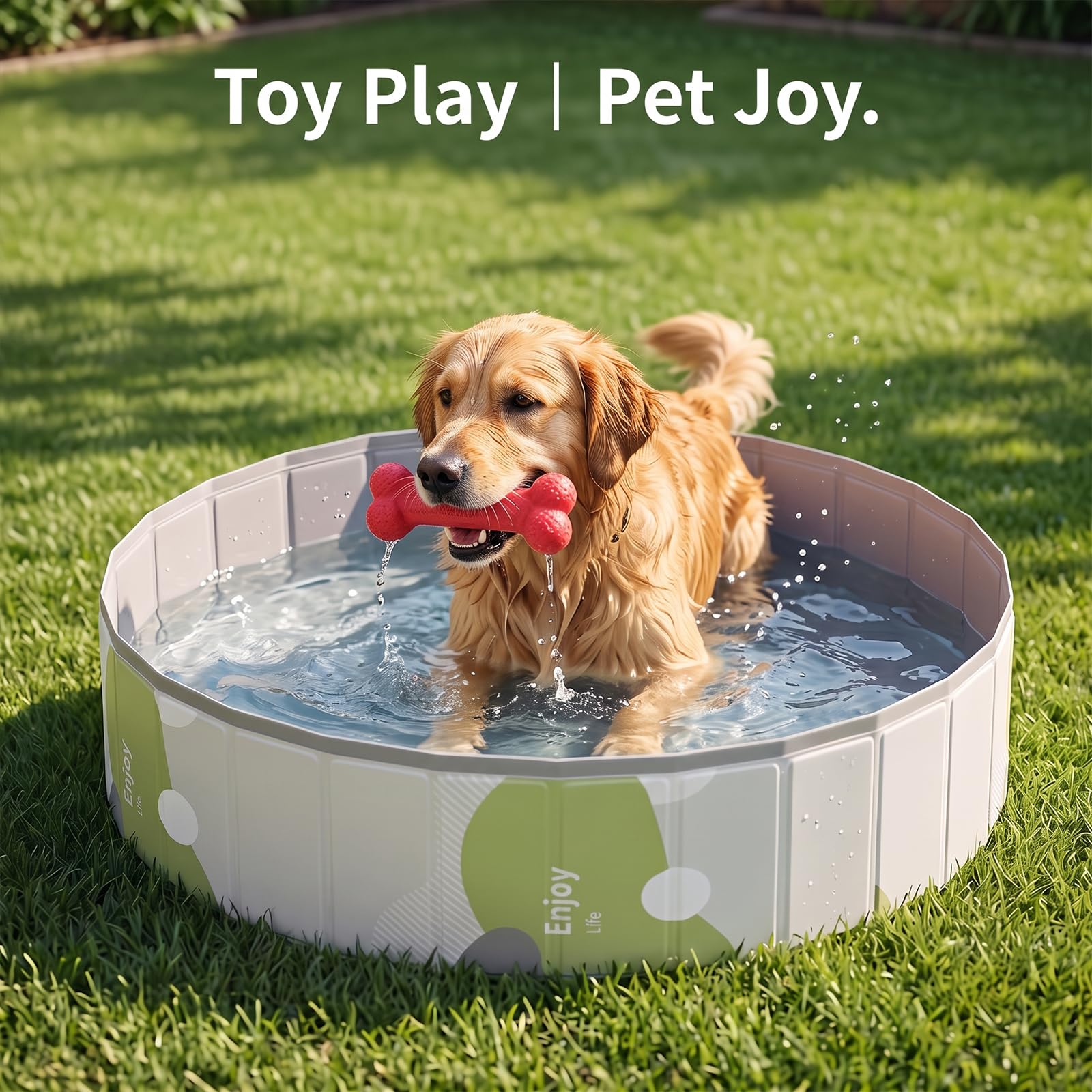 Piscina para Perros - Piscina Plegable Mascotas (XL) 120 x 30 cm | Piscina Perros Grandes y Pequeños con Base Antideslizante, Bañera Plegable para Jardín, Balcón y Salón sin Inflado