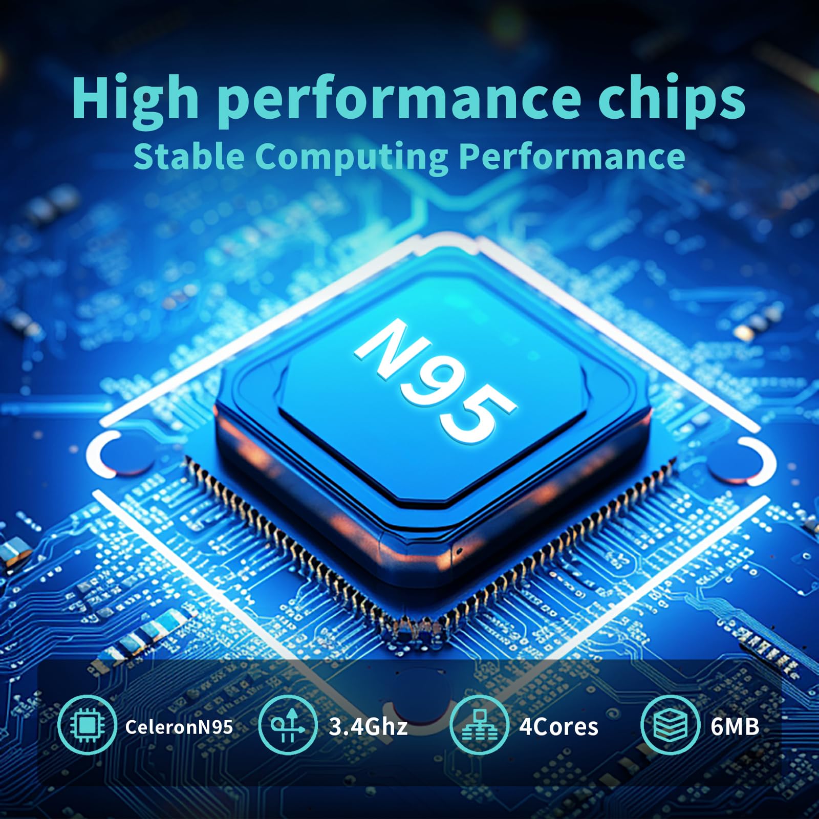 PC Portatile 15,6 pollici, notebook 16 GB RAM 512 GB SSD, laptop Celeron N95 FHD 1080P, notebook WiFi dual-band Touch ID, con mini HDMI, 2xUSB 3.0, laptop con tastiera retroilluminata full size