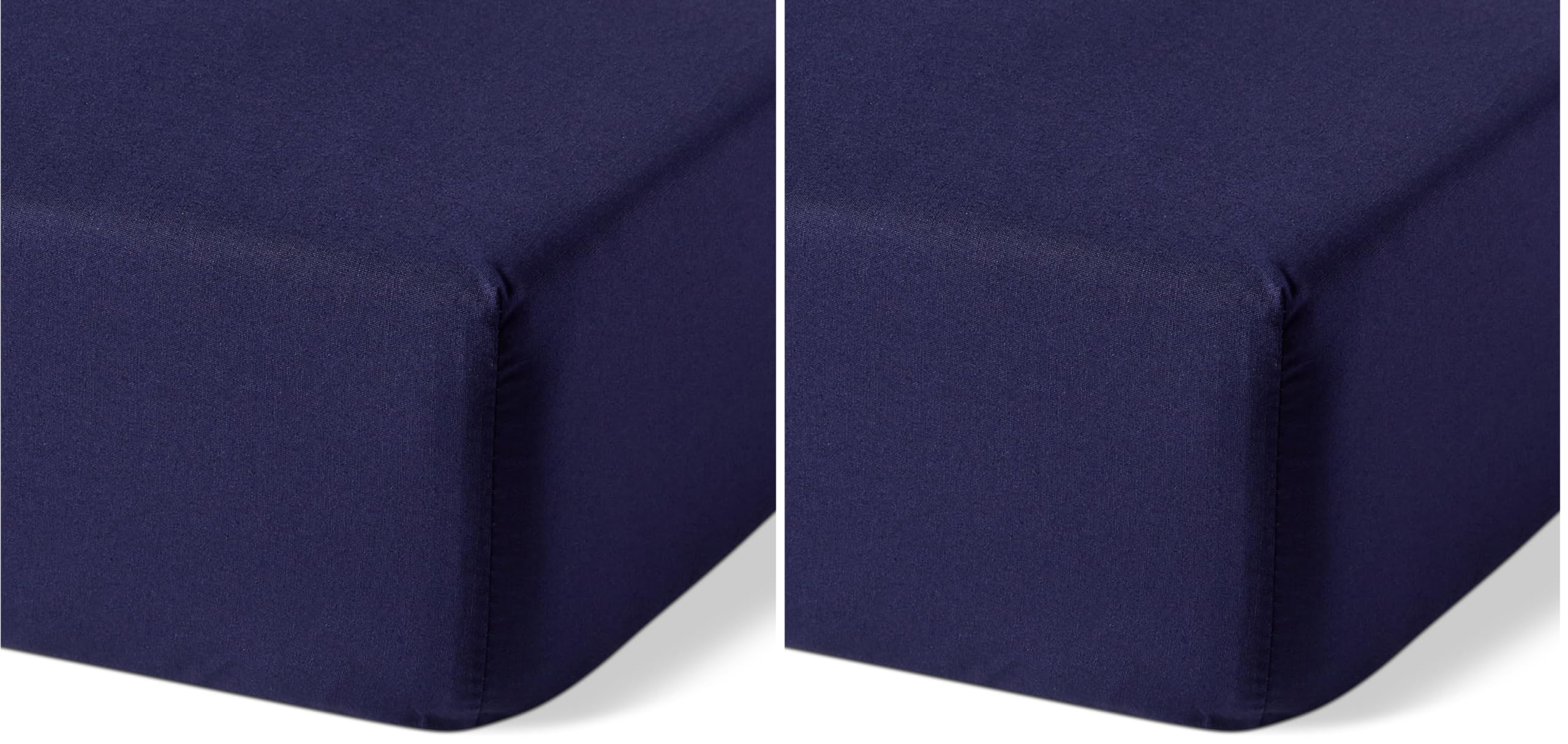 Drap housse en coton bio haut de gamme bleu marine 180x200