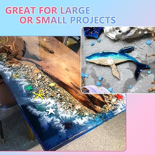 Miniatura 5 de Resina epoxi de 1 galón  Kit de resina epoxi transparente, sin amarillamiento, sin burbujas, resina de fundición de resina para manualidades,