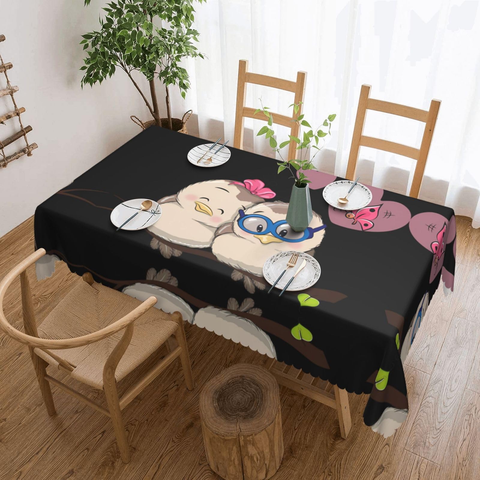 MROWYC Love Birds Printed tablecloths are suitable for hotels, picnics, and parties, and can effectively protect the tabletop