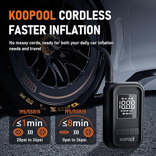 Miniatura 2 de Inflador de neumáticos, compresor de aire portátil, bomba de aire portátil de 150 PSI para automóvil, bicicleta, motocicleta, pelota, bomba