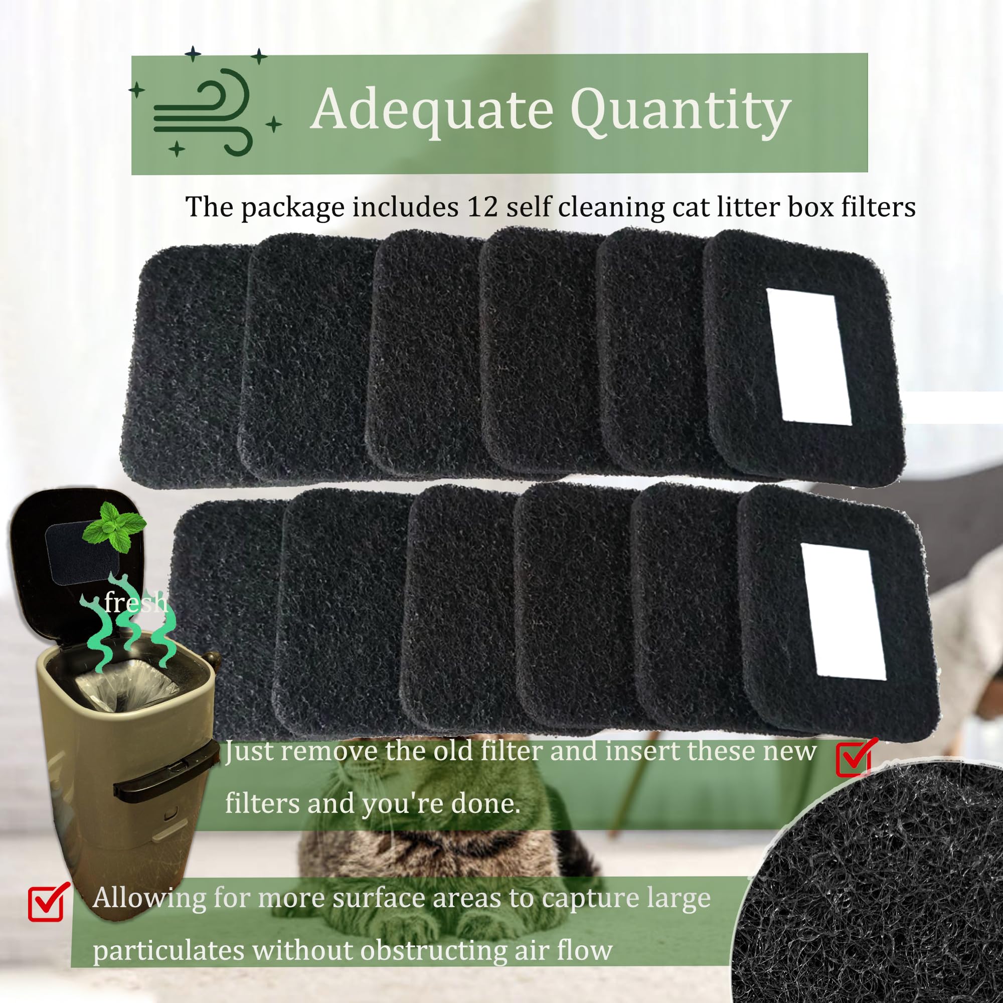 Filtros De Carvão Para Litter Genie - 6 Unidades - Controle De Odor