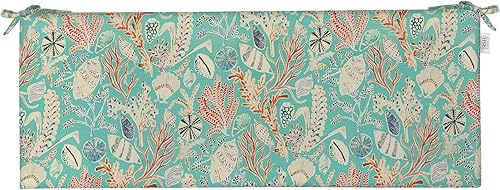 RSH Décor - Cojín de banco de espuma para interiores y exteriores, 3 pulgadas con lazos, (38 x 18 x 3 pulgadas), elige color (floral artístico)