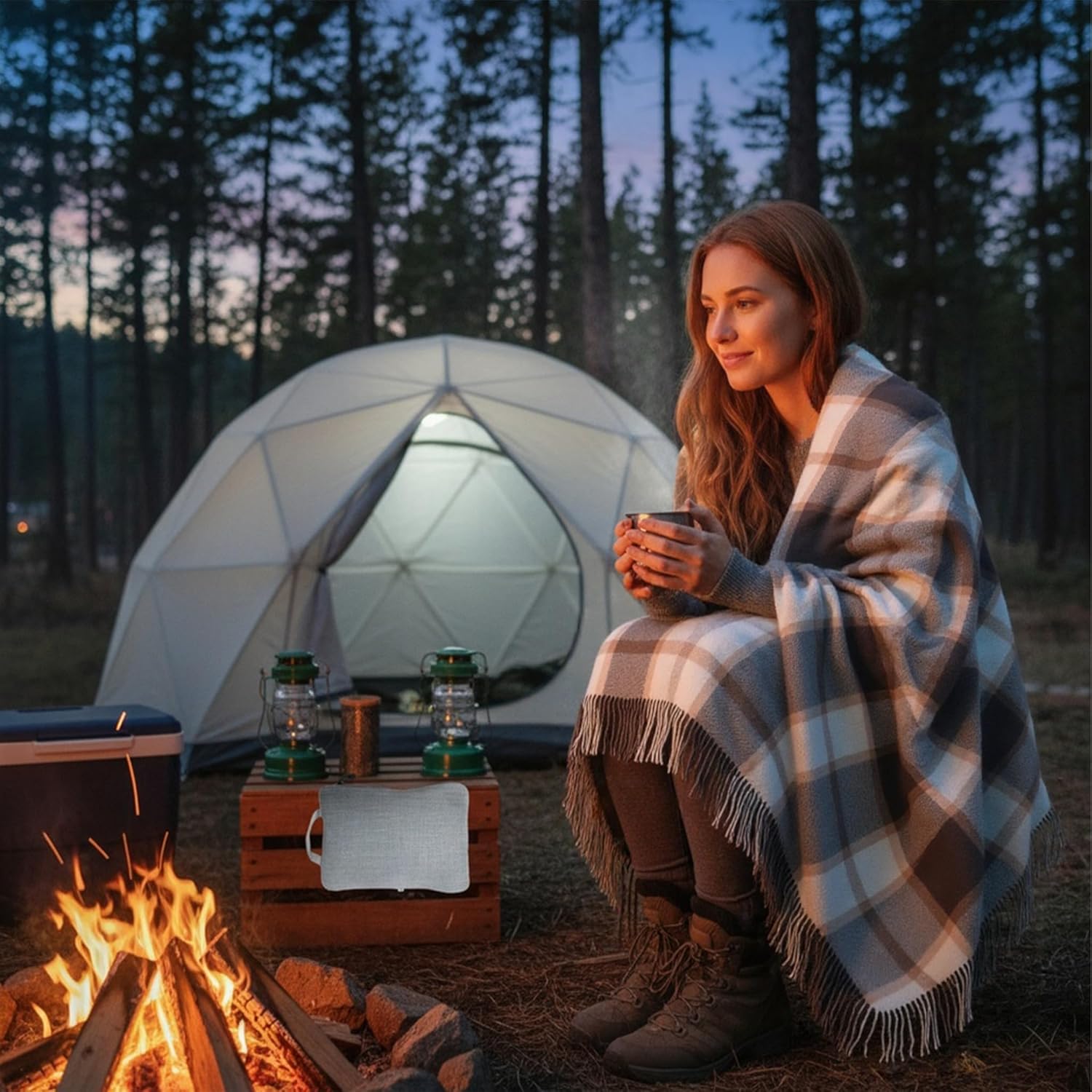 Wool Throw Blanket 55x83 Inch Plaid Tartan Blankets Camping Throws Couch Throws Blankets for Travel 1.5lb - Image 5