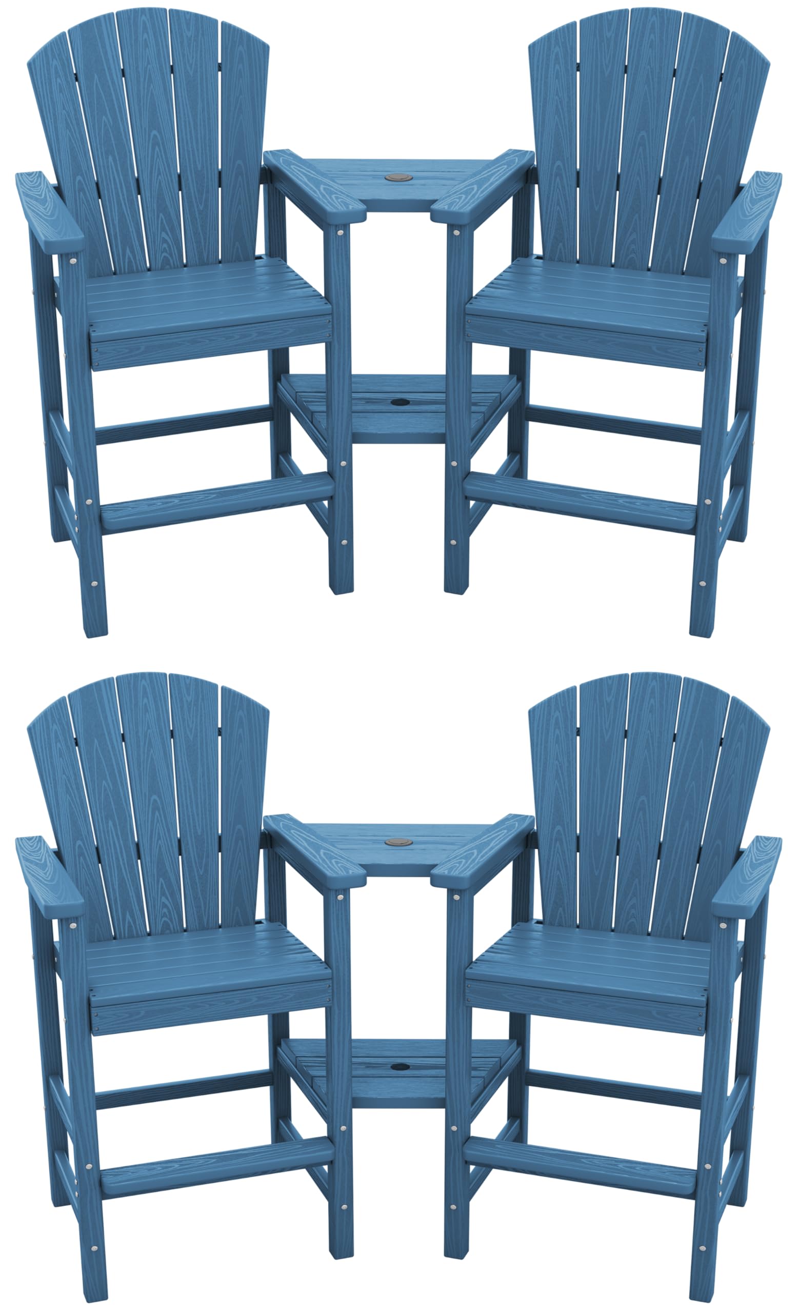 SERWALL Tall Adirondack Chairs Set of 4 in blue