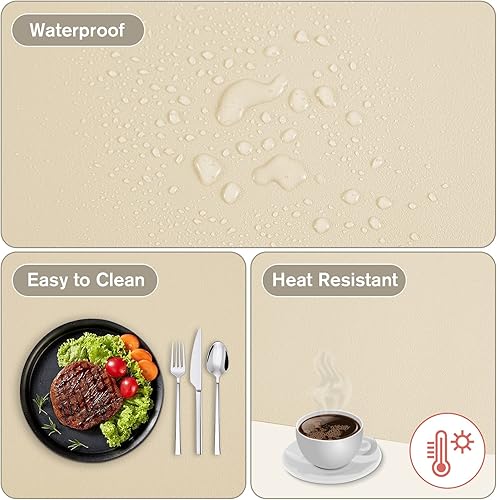 Miniatura 3 de PINKCAT - Alfombrilla de escritorio, grande de una cara, protector de escritorio impermeable y a prueba de aceite, alfombrilla de escritorio