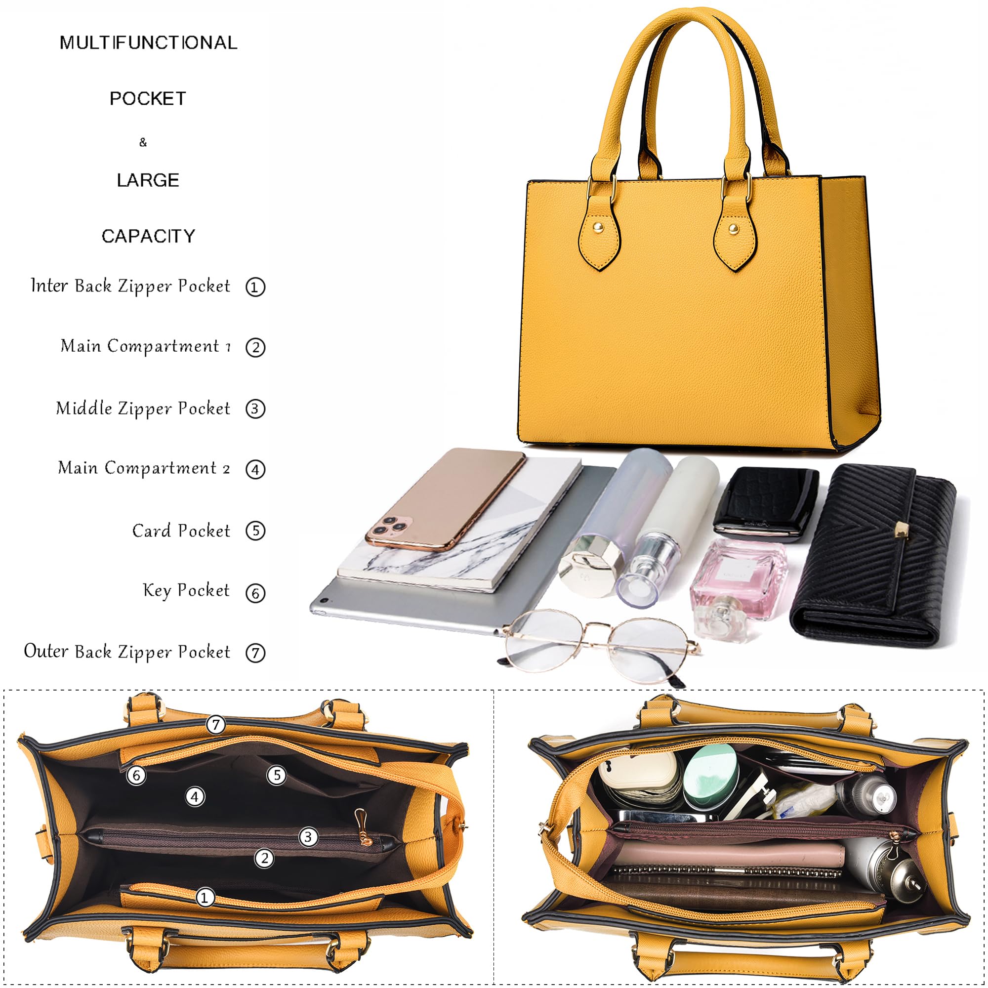Chicarousal - Bolsos bandolera y bolsos de mano para mujer, de piel sintética, bolsos tote, de asa superior, tipo satchel y de hombro
