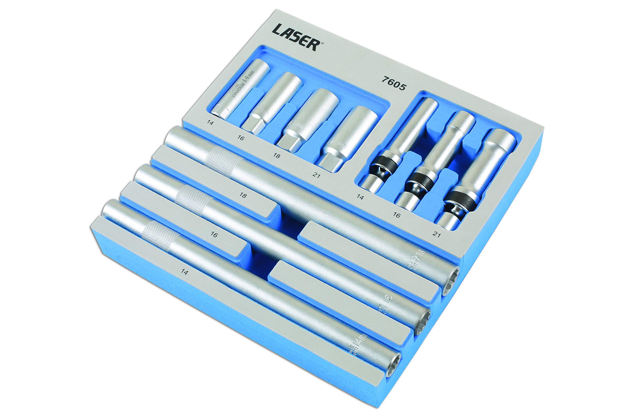 Laser 7605 Spark Plug Socket Set 3/8" D 10pc