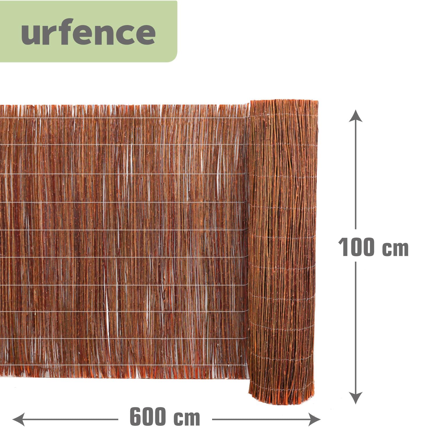 urfence Tu Oasis: 100x600 Valla de Mimbre Natural - Malla Ocultacion Balcon Privacidad - Protección Sol y Viento - Vallas Cañizo Terraza Vaya de Jardin Sombreo Panel Decorativo Madera Caña Ocultacion