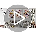 DZRWUBHS Large Wall Art for Living Room Canvas Wall Decor for Bedroom Modern 3 Piece Decor Flowers Posters Vintage Aesthetics Pictures Watercolour Floral Print Paintings Home Decoration Artwork