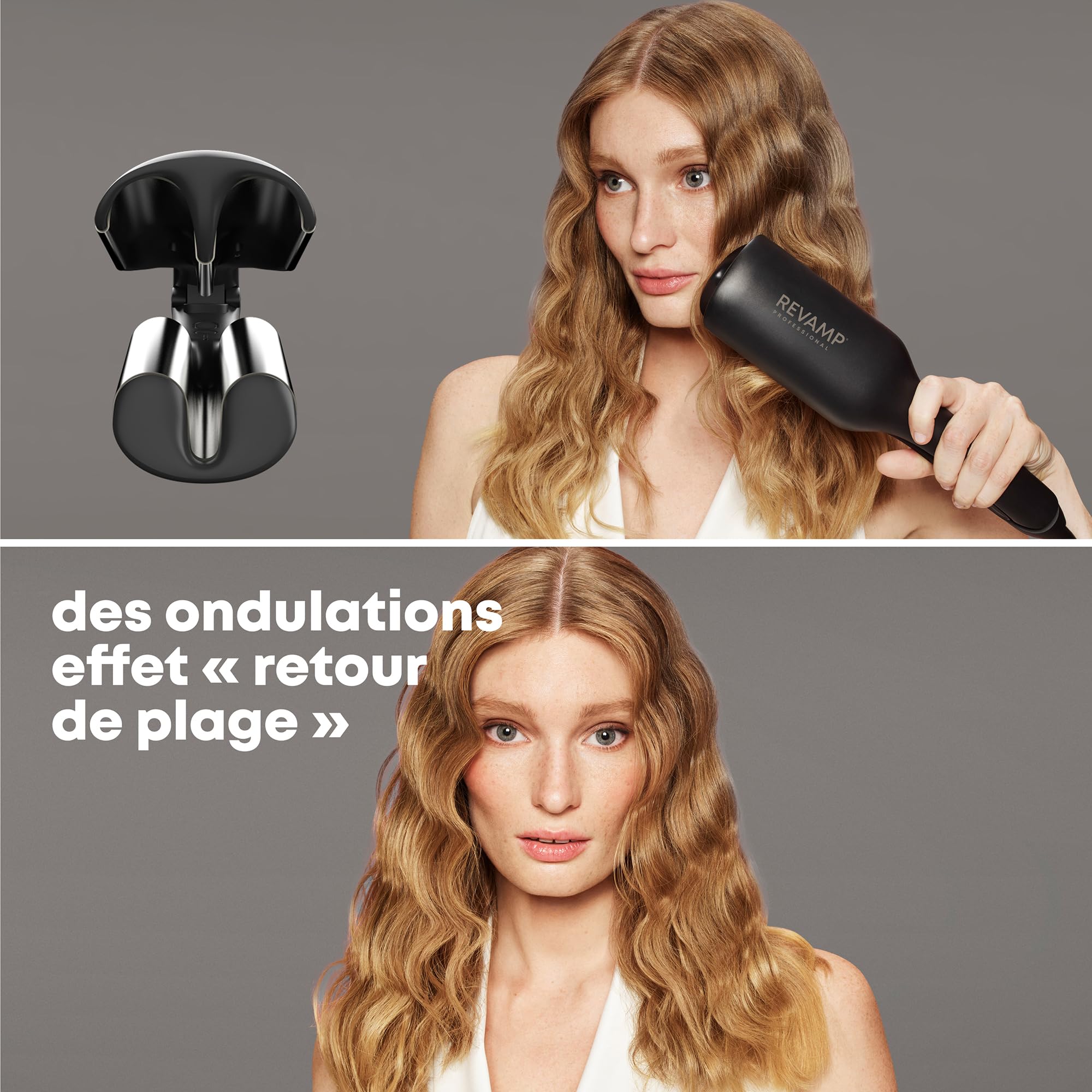Revamp Fer à repasser Progloss 2 en 1 pour vagues naturelles ou volumineuses - Multifonctionnel pour vagues surfantes ou très définies - avec option de chaleur variable et arrêt automatique