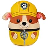 PAW Patrol Rubble Squish Plush, Official Toy from The Hit Cartoon, Squishy Stuffed Animal for Ages 1 and Up, 8”
