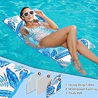 Vista 6 de Jasonwell Water Hammock Pool Floats - 2PACK Fabric Inflatable Pool Hammock Float Floaties 4 in 1 (Saddle Lounge Chair Drifter) Lake Beach Floating