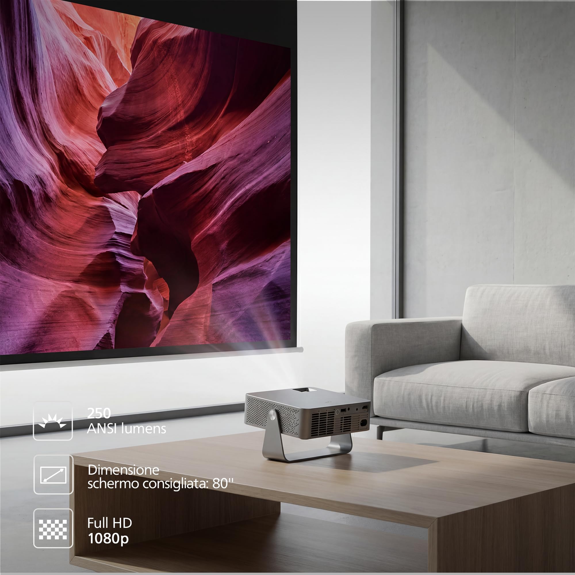 Videoproiettore - PHILIPS - NeoPix 256 - Full HD 1080p - 250 ANSI lumen - 80 - Grigio